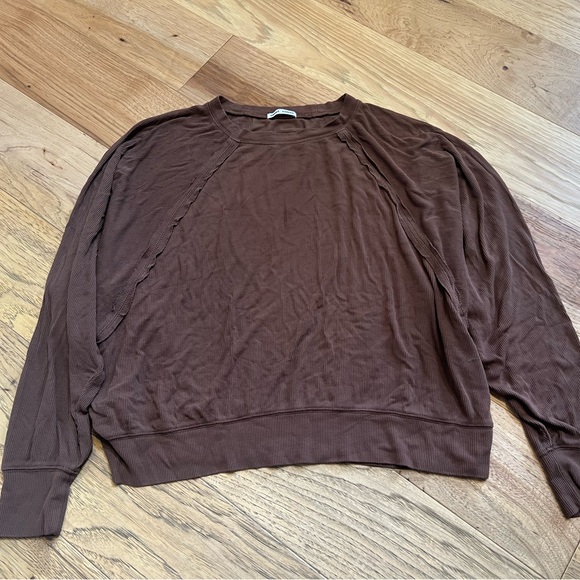 Sweet Romeo Brown Ribbed Long Sleeve - Size M - Picture 1 of 7